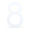 Arial Font White Painted MDF Wood Number 8 (Eight) 6 Inches